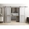 Sartodoors Sturdy Dbl Barn Door 36 x 80in W/, Light Grey Oak W/ Frosted Glass, 13FT Rail Hangers Heavy Set VEREGIO7288DB-OAK-36 - alternate 5